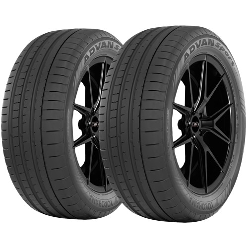 (QTY 2) 305/35R23 Yokohama Advan Sport V107 111Y XL Black Wall Tires