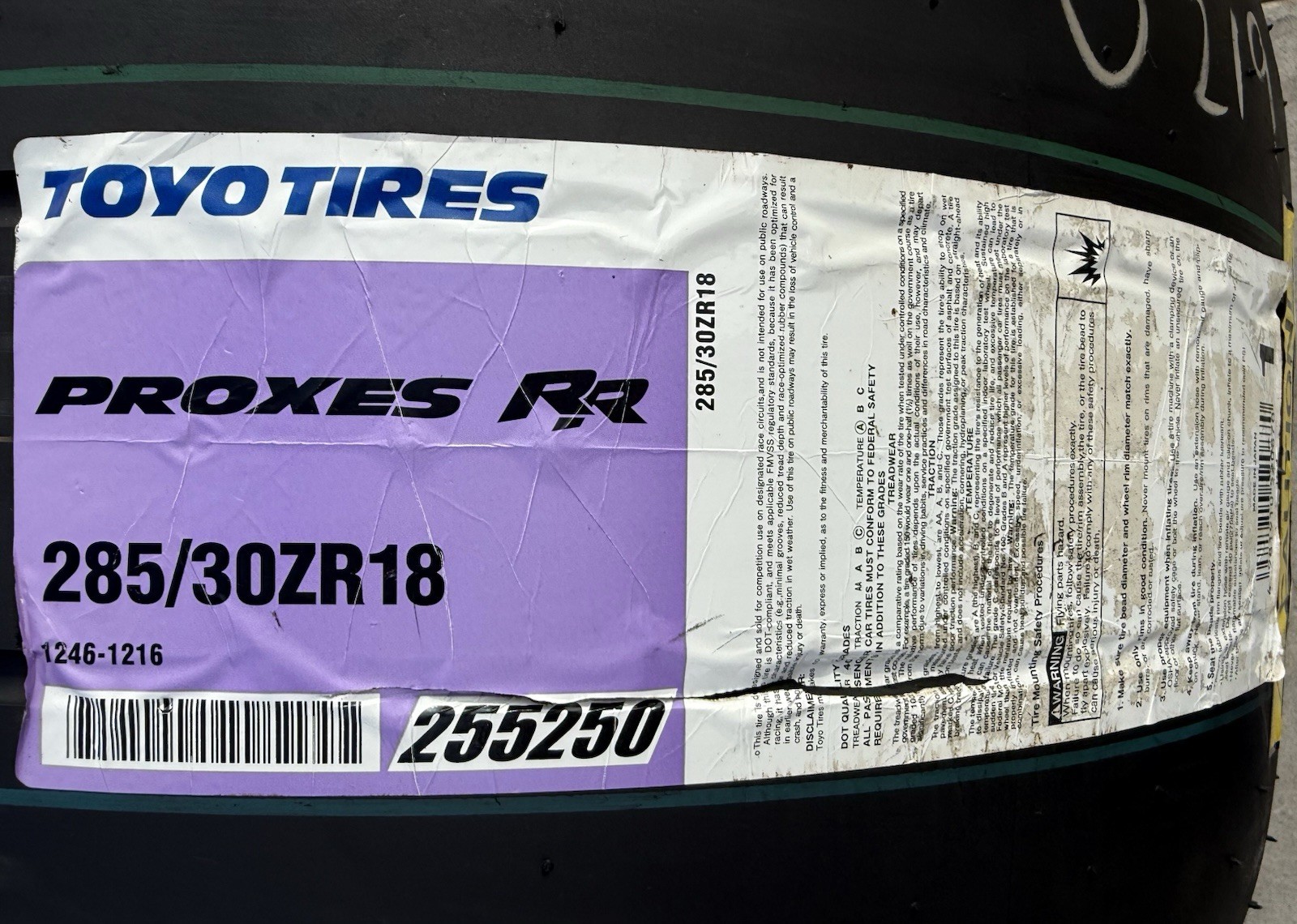 TWO BRAND NEW 285/30ZR18 93Y Toyo Proxes RR Track & Competition Tires 2853018