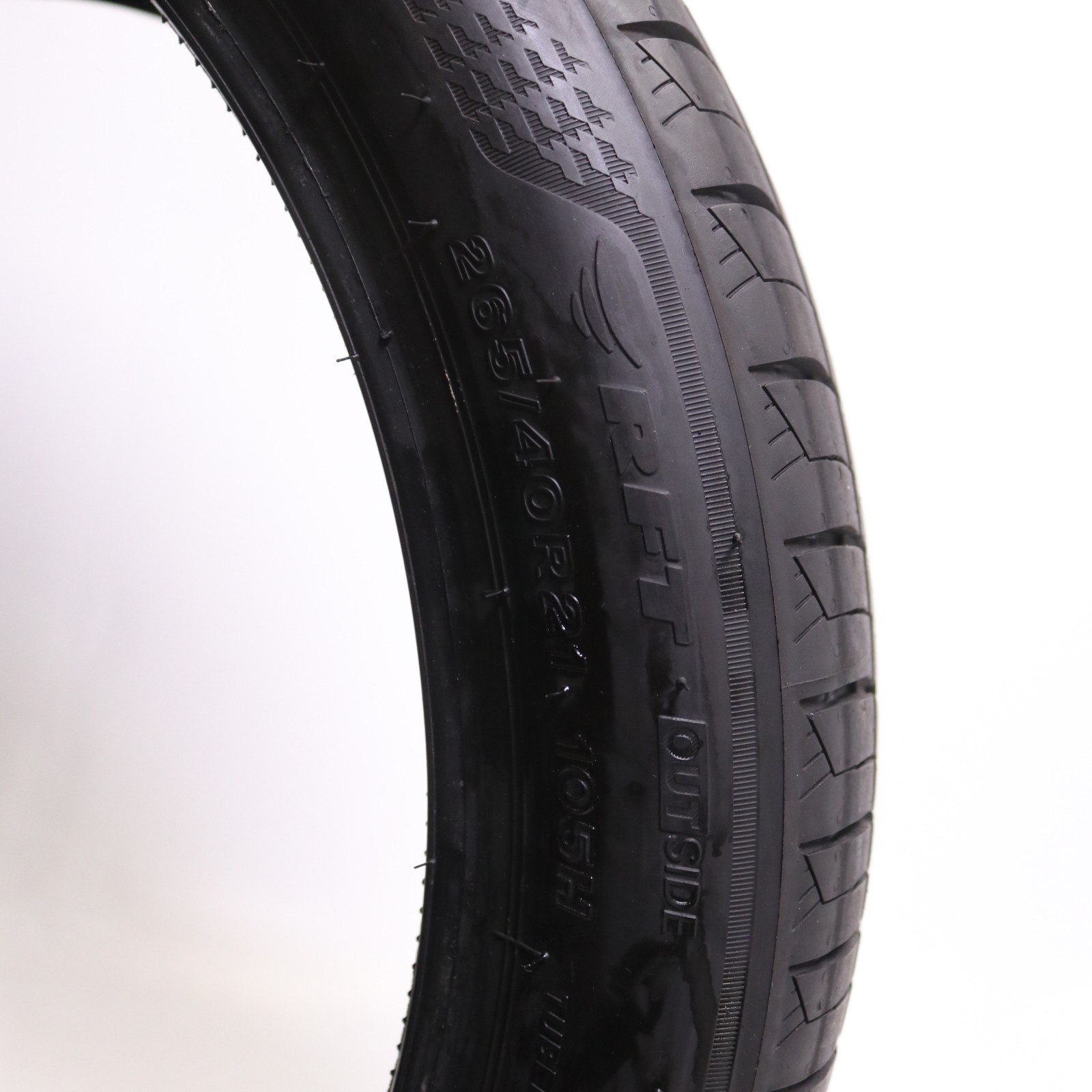 Set of 2 Used 265/40R21 Bridgestone Turanza LS100 MOE-S RFT B-Silent – 7-8/32