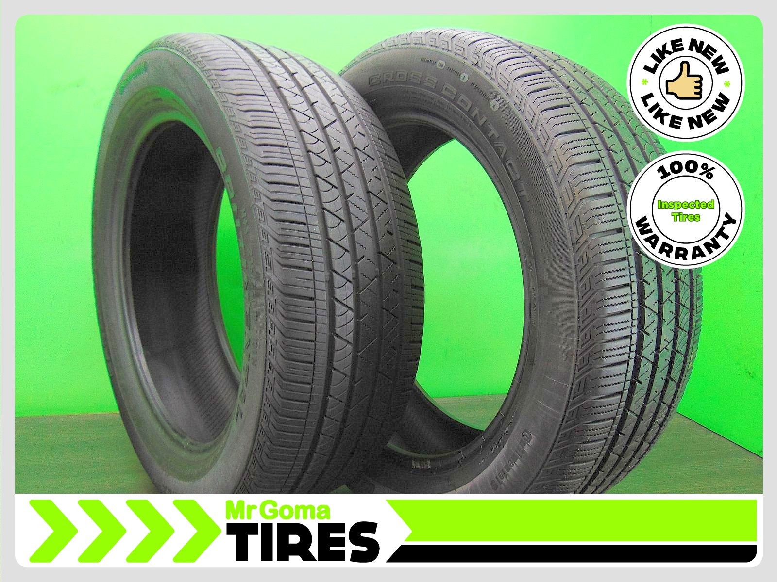2 235/55R19 USED TIRES CONTINENTAL CROSSCONTACT LX SPORT 9.0/32 TREAD 101H