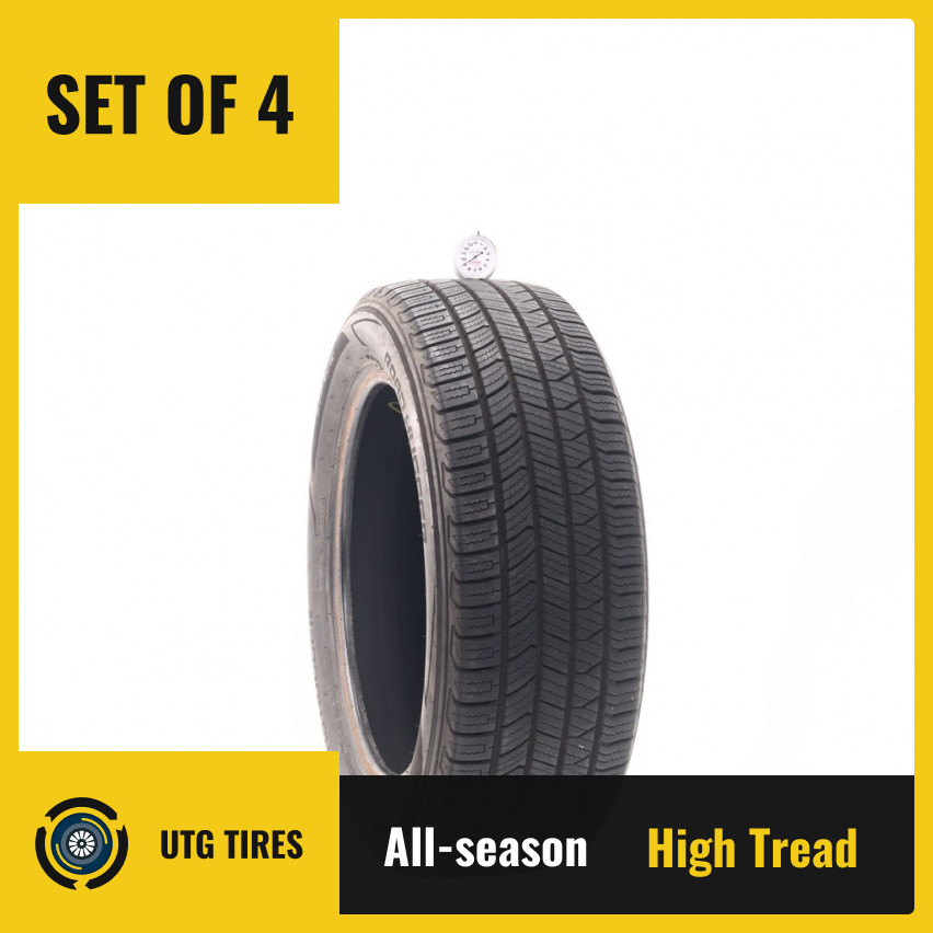 Set of (4) Used 215/55R17 Road Hugger GTP AS/02 94V – 9-10/32