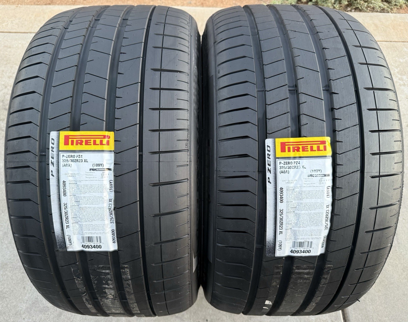 Set of TWO BRAND NEW 325/30ZR23 (109Y) Pirelli P Zero PZ4 Sport A8A Tires