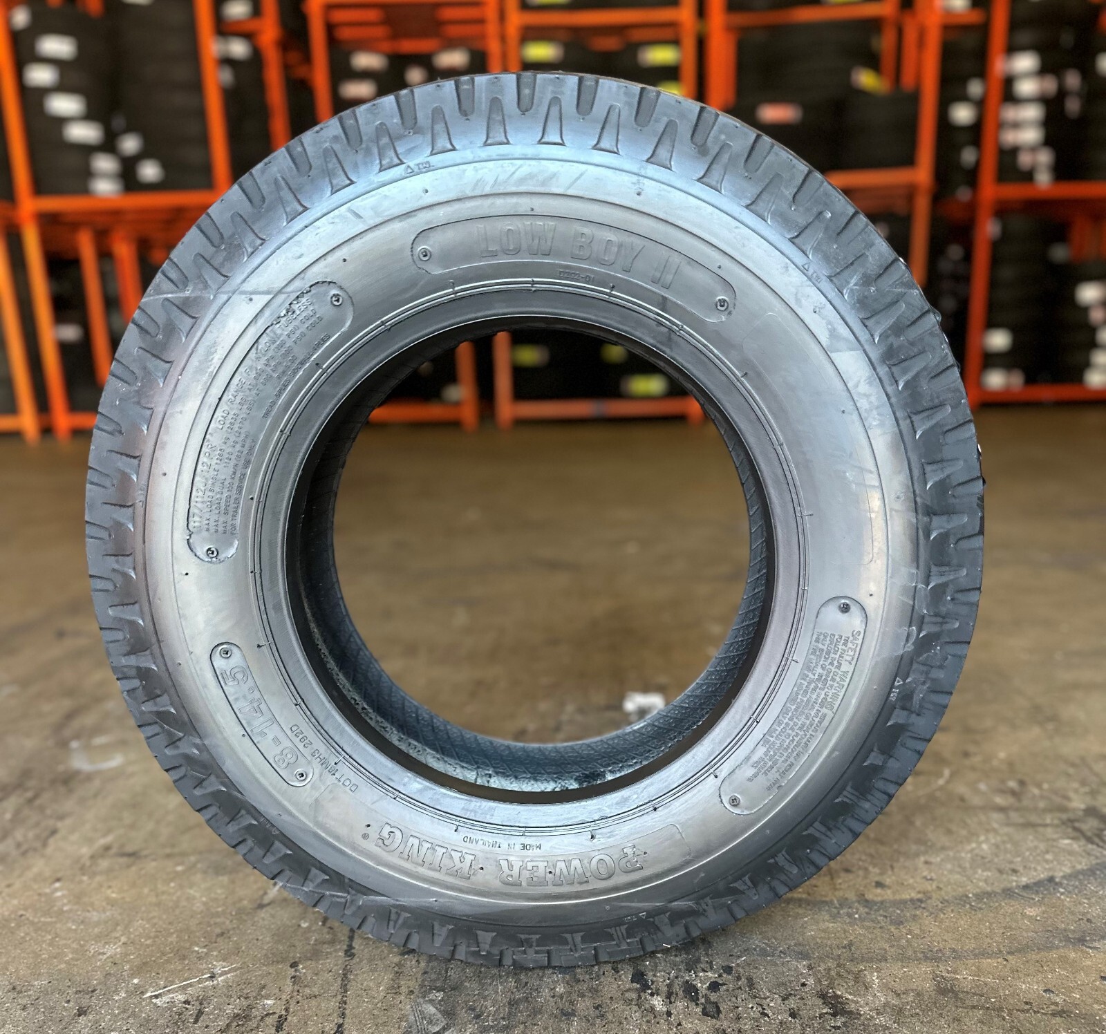 1 NEW 8-14.5 POWER KING LOW BOY II Trailer Tire LRF 8×14.5 8 14.5 LR 12 ply