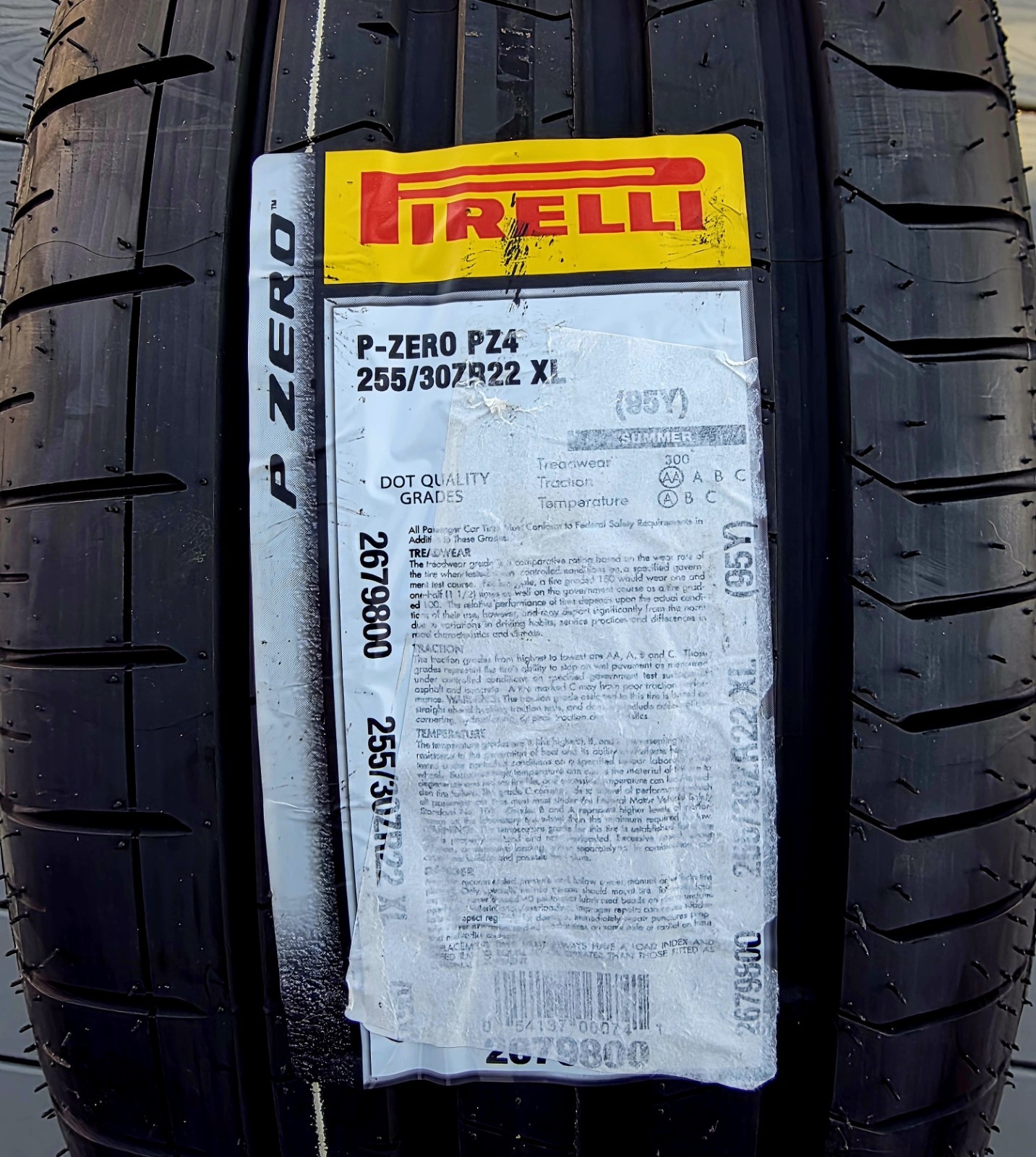 Pirelli P-ZERO PZ4 SPORT 255/30R22 95Y XL Ultra High Performance Tires 255 30 22