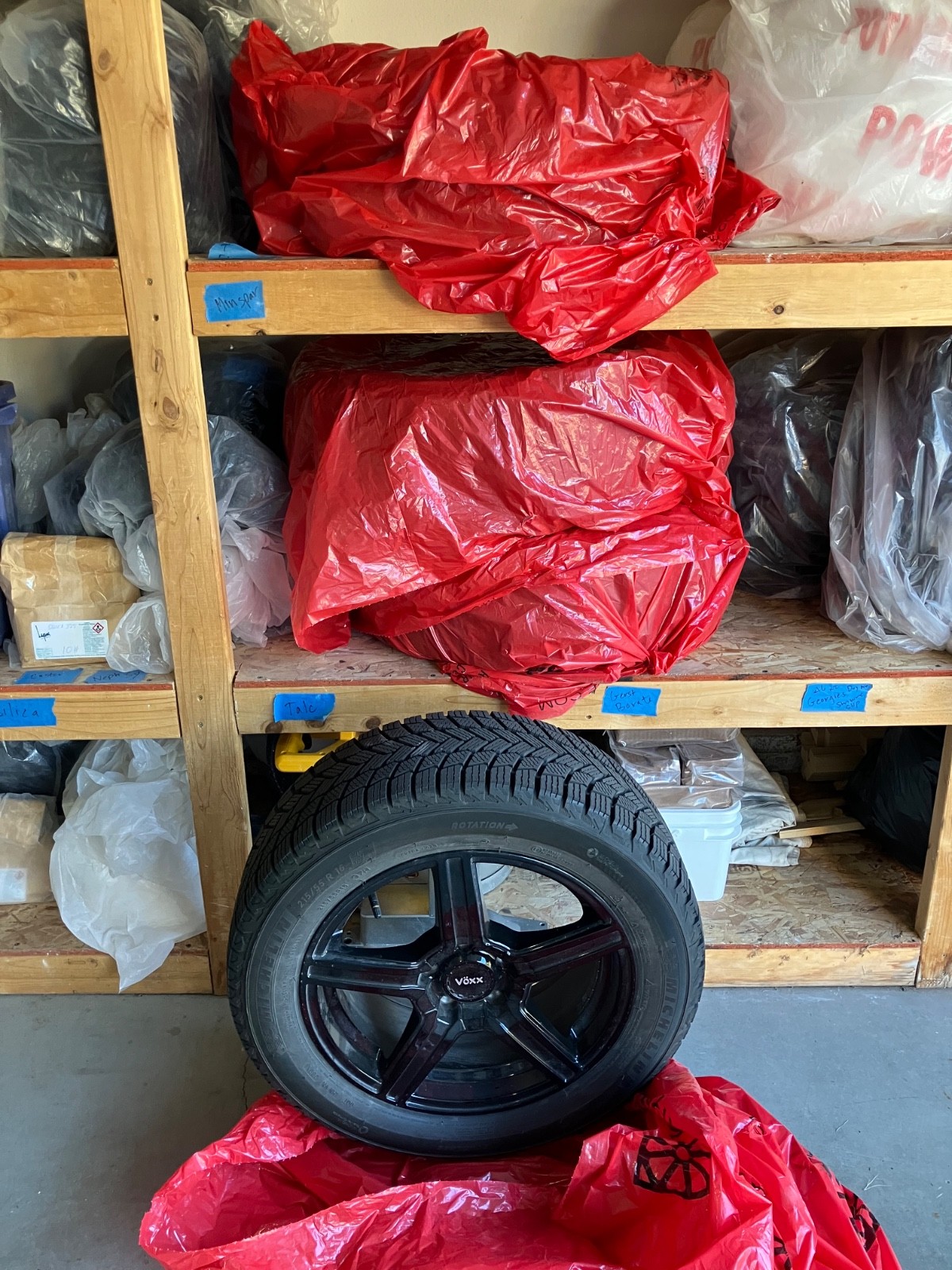 Qty 4 Michelin X-Ice Snow 215/55R16 tires and rims