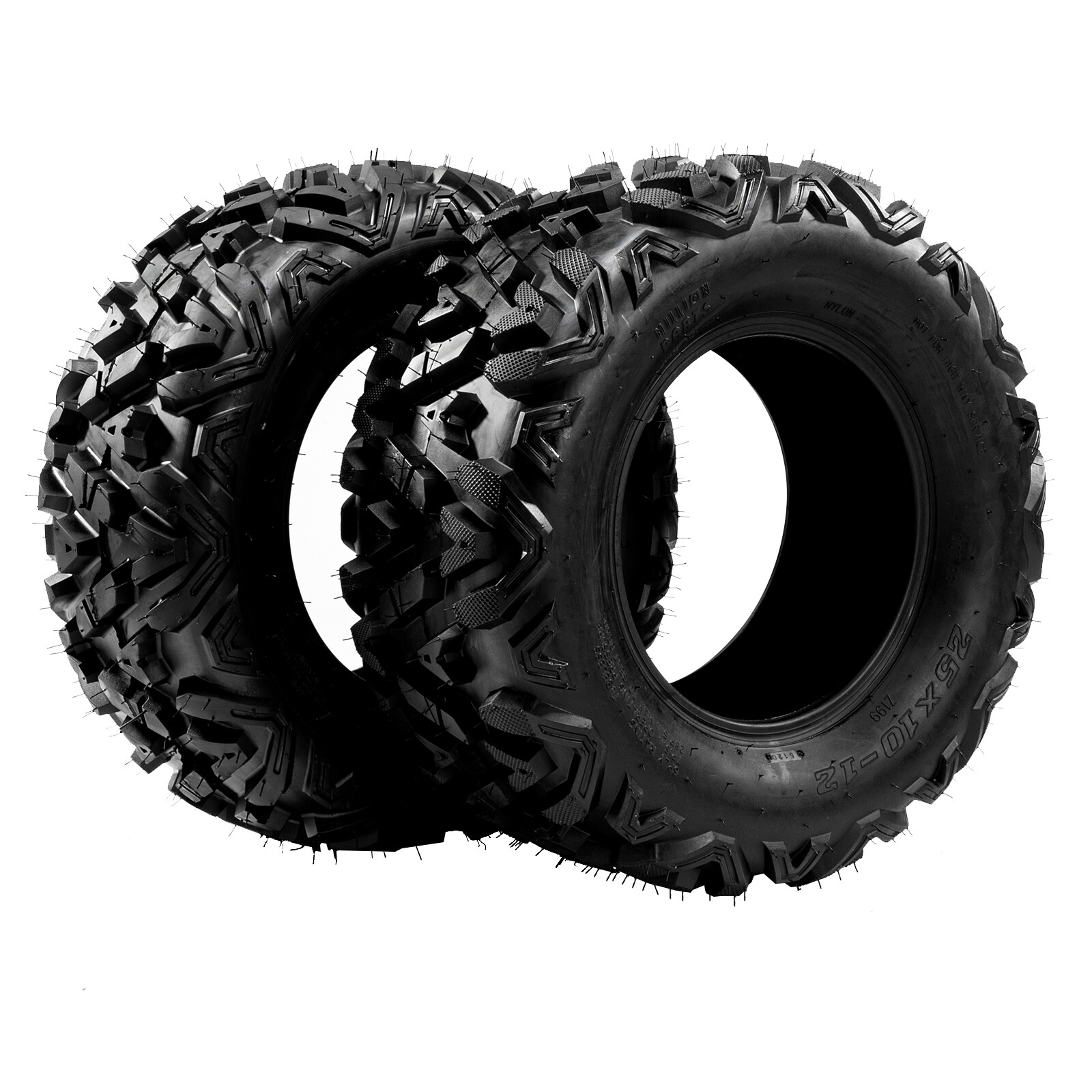 MP 25×8-12 & 25×10-12 Replacement ATV UTV SxS 6 Ply Tires Set of 4