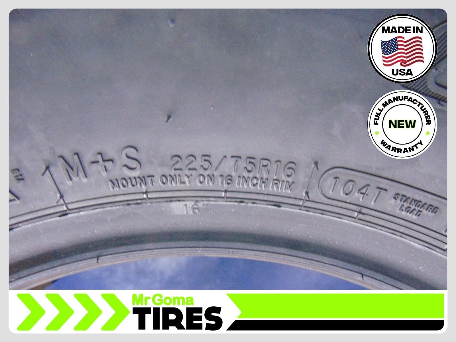 2 BRAND NEW 225/75R16 MASTERCRAFT COURSER TRAIL TIRES 104T 2257516