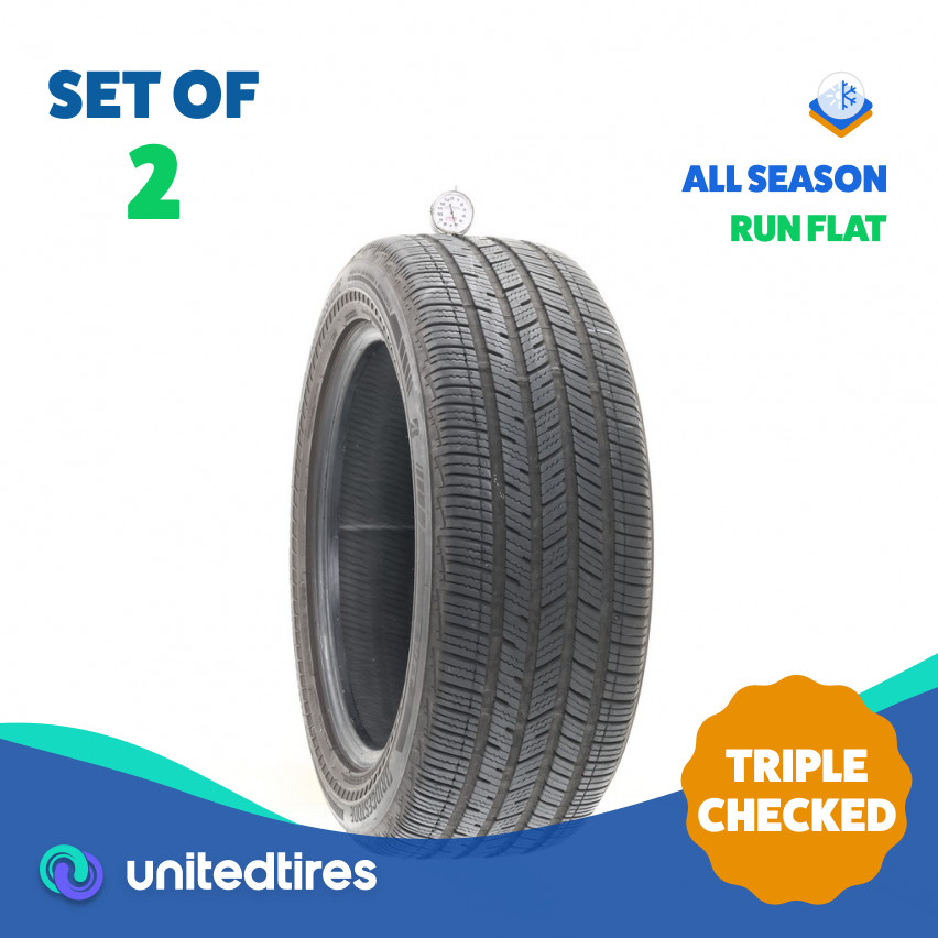 Set of (2) Used 235/55R18 Bridgestone DriveGuard Plus RFT 100V – 6/32