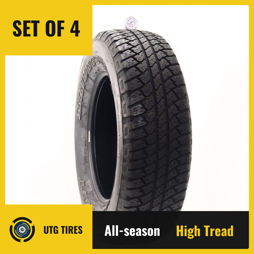 Set of (4) Used 255/70R18 Bridgestone Dueler A/T RH-S 112S – 9-10.5/32