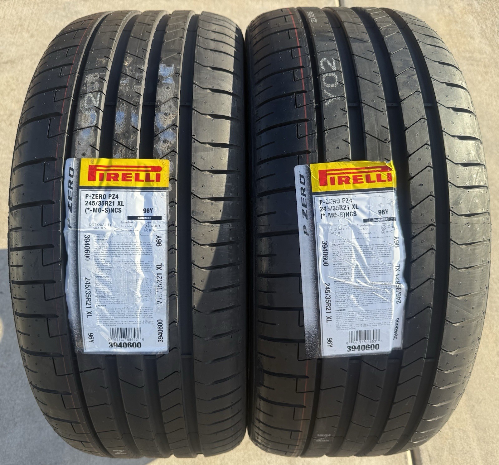 Set of TWO BRAND NEW 245/35R21 96Y Pirelli P Zero PZ4 MO-S PNCS Tires 2453521