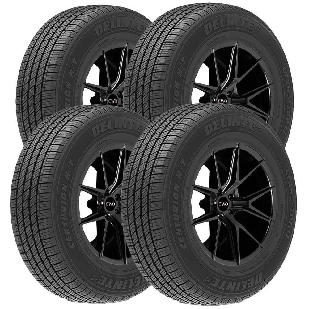 (QTY 4) LT215/85R16 Delinte Centurion H/T 115/112S LRE Black Wall Tires