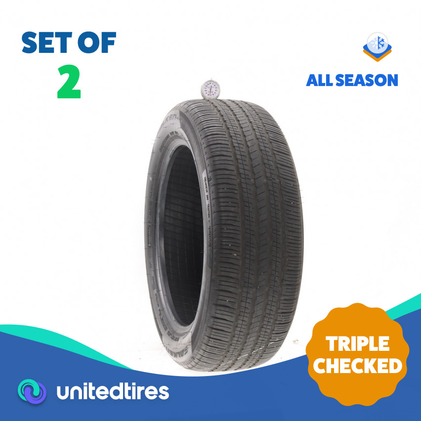Set of (2) Used 225/55R18 Falken Ziex ZE001A A/S 98V – 7.5/32 (VRRU)