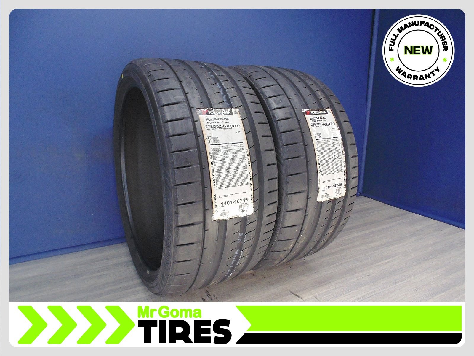 SET OF 2 BRAND NEW 275/30ZR20 YOKOHAMA ADVAN SPORT V107 XL TIRES 97Y 2753020