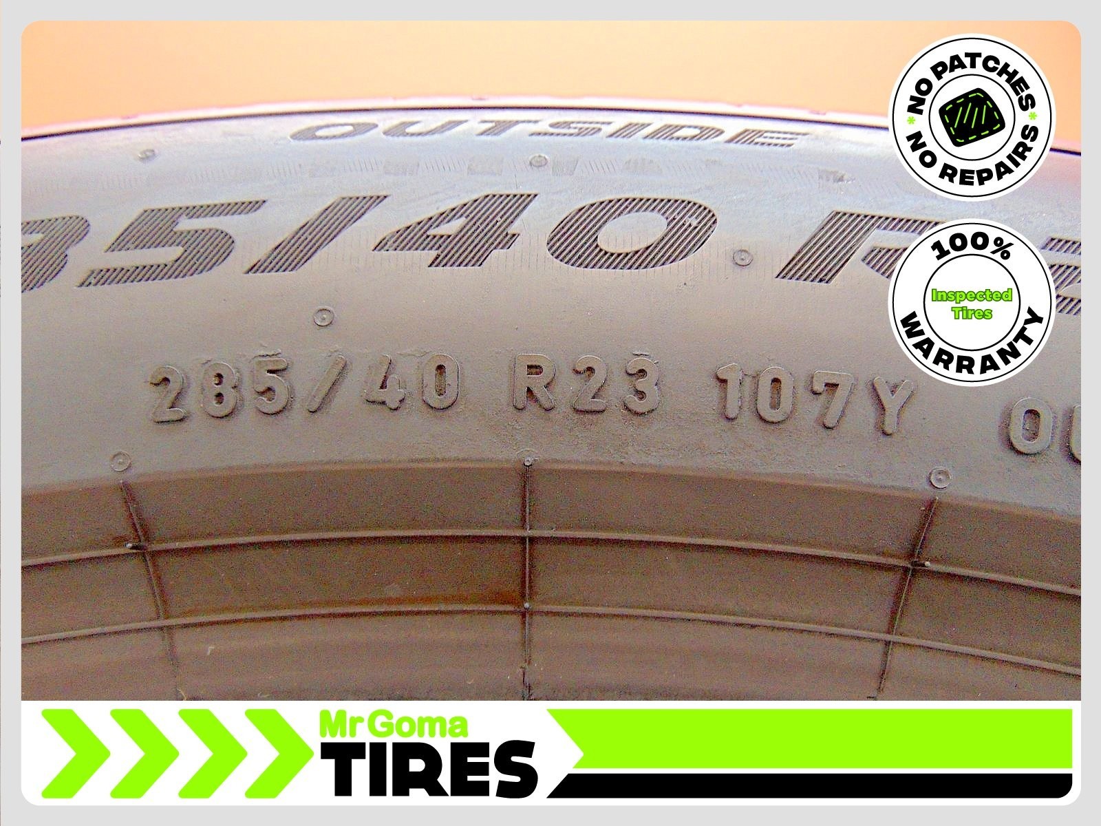 1 PIRELLI P ZERO TM PZ5 MO-S PNCS 285/40R23 USED TIRE 7.3/32 TREAD 107Y 2854023