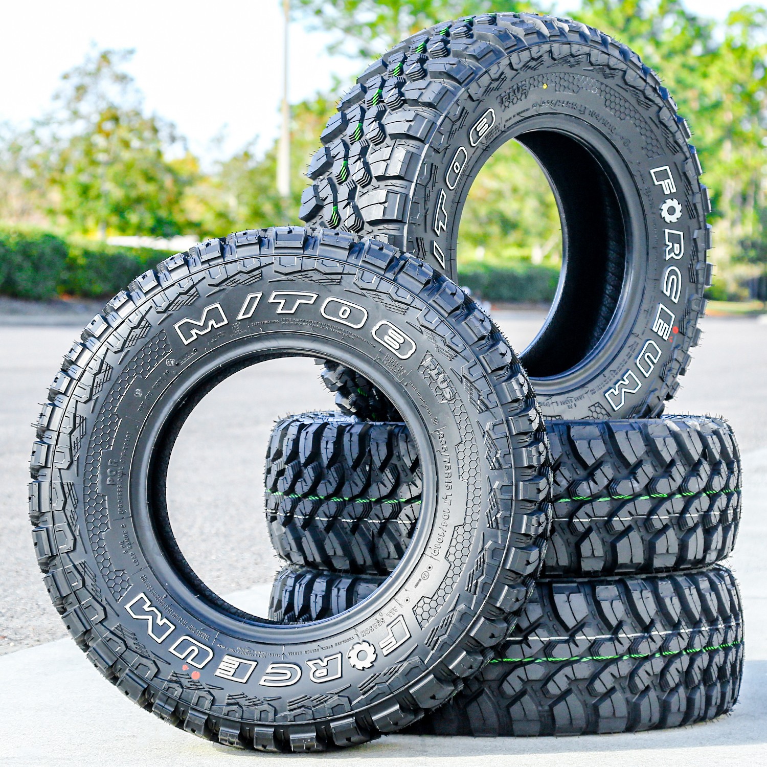 4 Tires LT 235/75R15 Forceum M/T 08 Plus MT Mud Load C 6 Ply (OWL)