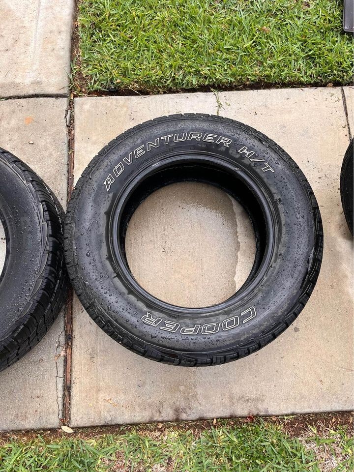 Cooper Adventurer H/T 265/65R18 Tires, 31 inch tires, ready for Off roading use.
