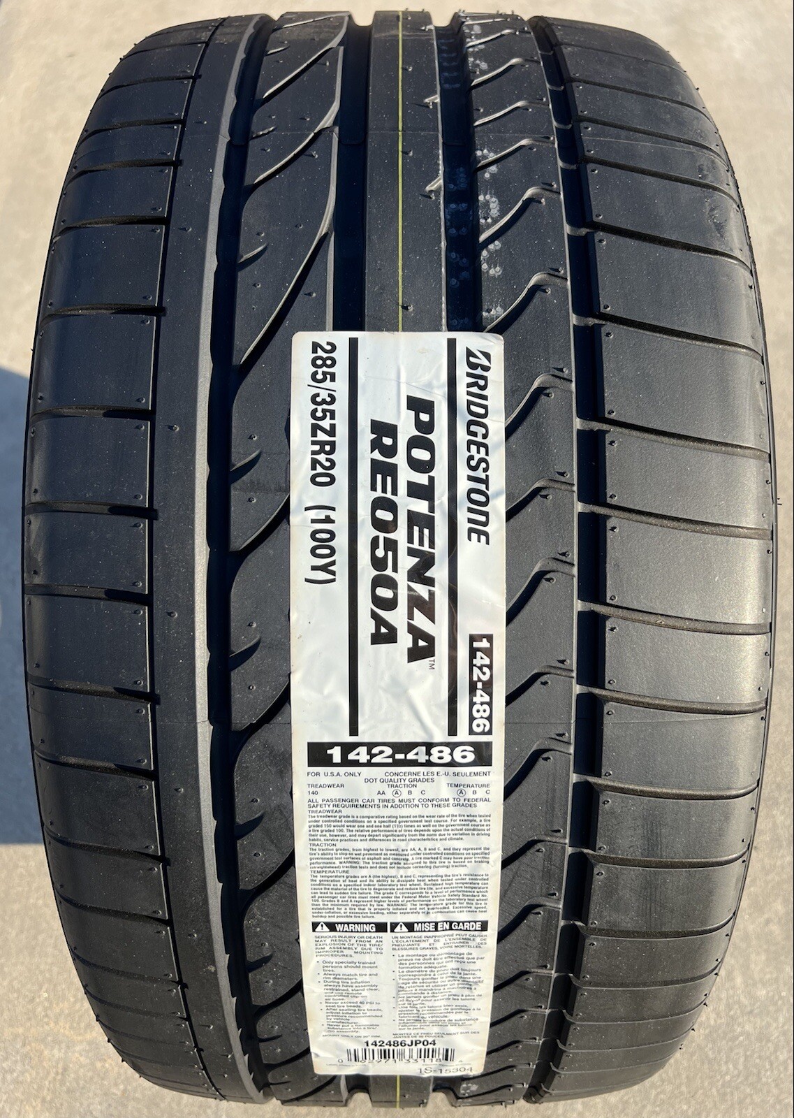 Set of FOUR BRAND NEW 285/35ZR20 Bridgestone Potenza RE050A Tires 2853520
