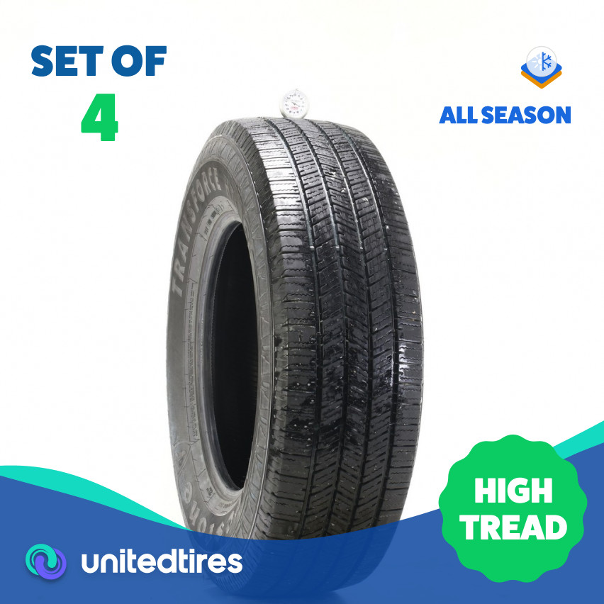 Set of (4) Used LT 265/70R18 Firestone Transforce HT2 124/121R – 11-13/32