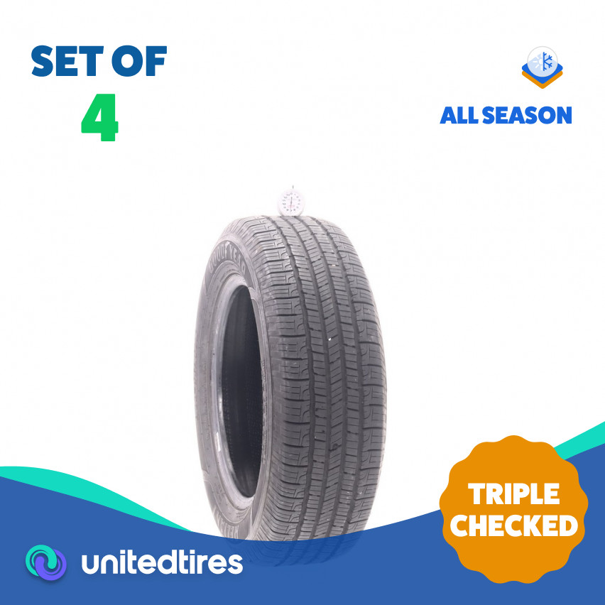 Set of (4) Used 195/65R15 Goodyear Reliant All-season 91H – 7-9/32 (1ACDG)