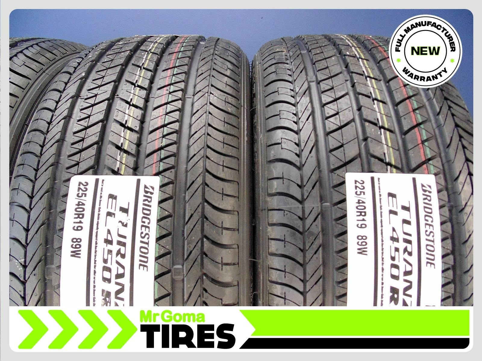 4 BRAND NEW 225/40R19 BRIDGESTONE TURANZA EL450 AR RSC RFT TIRE 89W Run flat