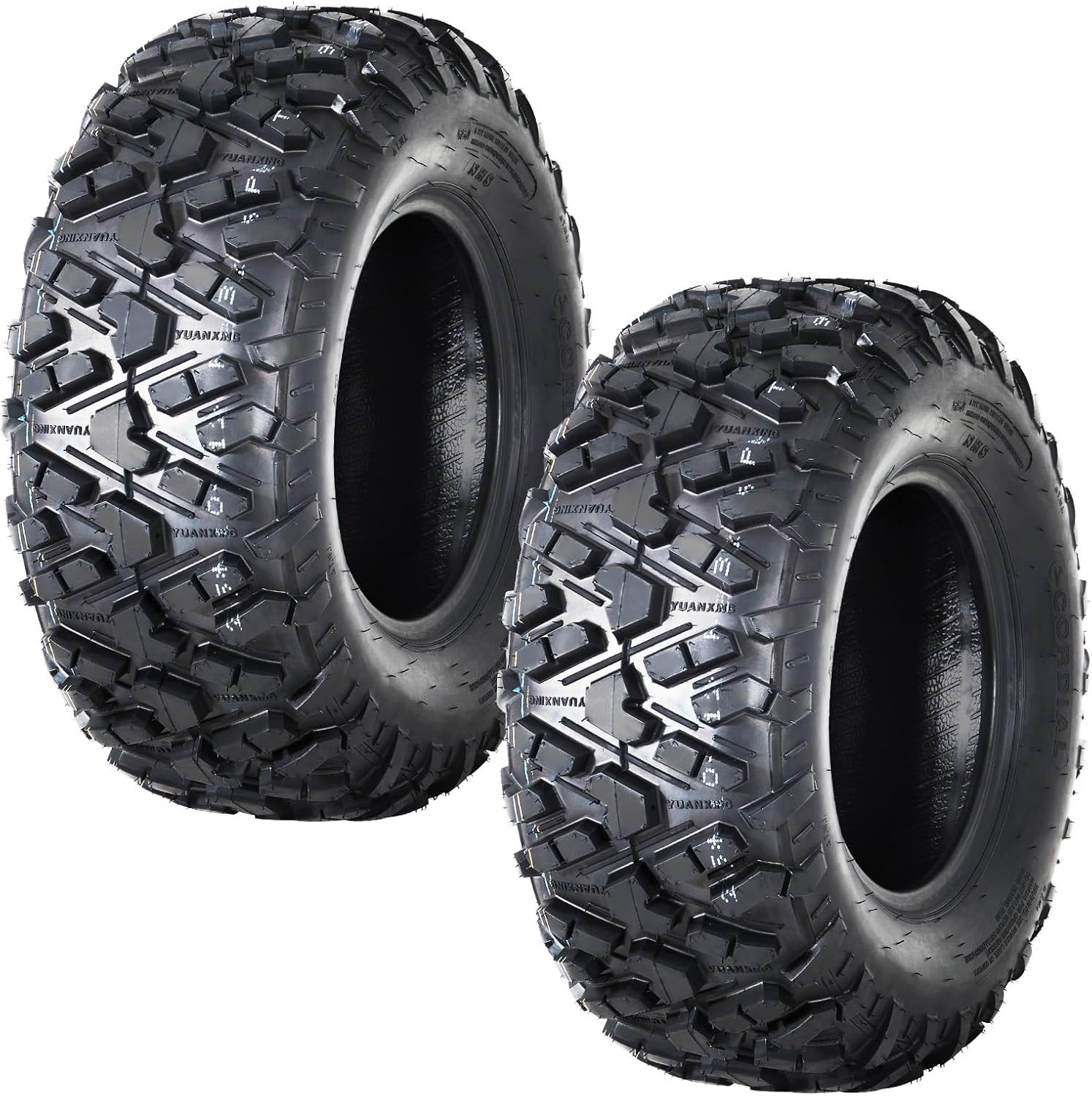 25×10-12 ATV UTV Tires, 25x10x12 All-Terrain ATV Tires, 6PR Tubeless, Set of 2