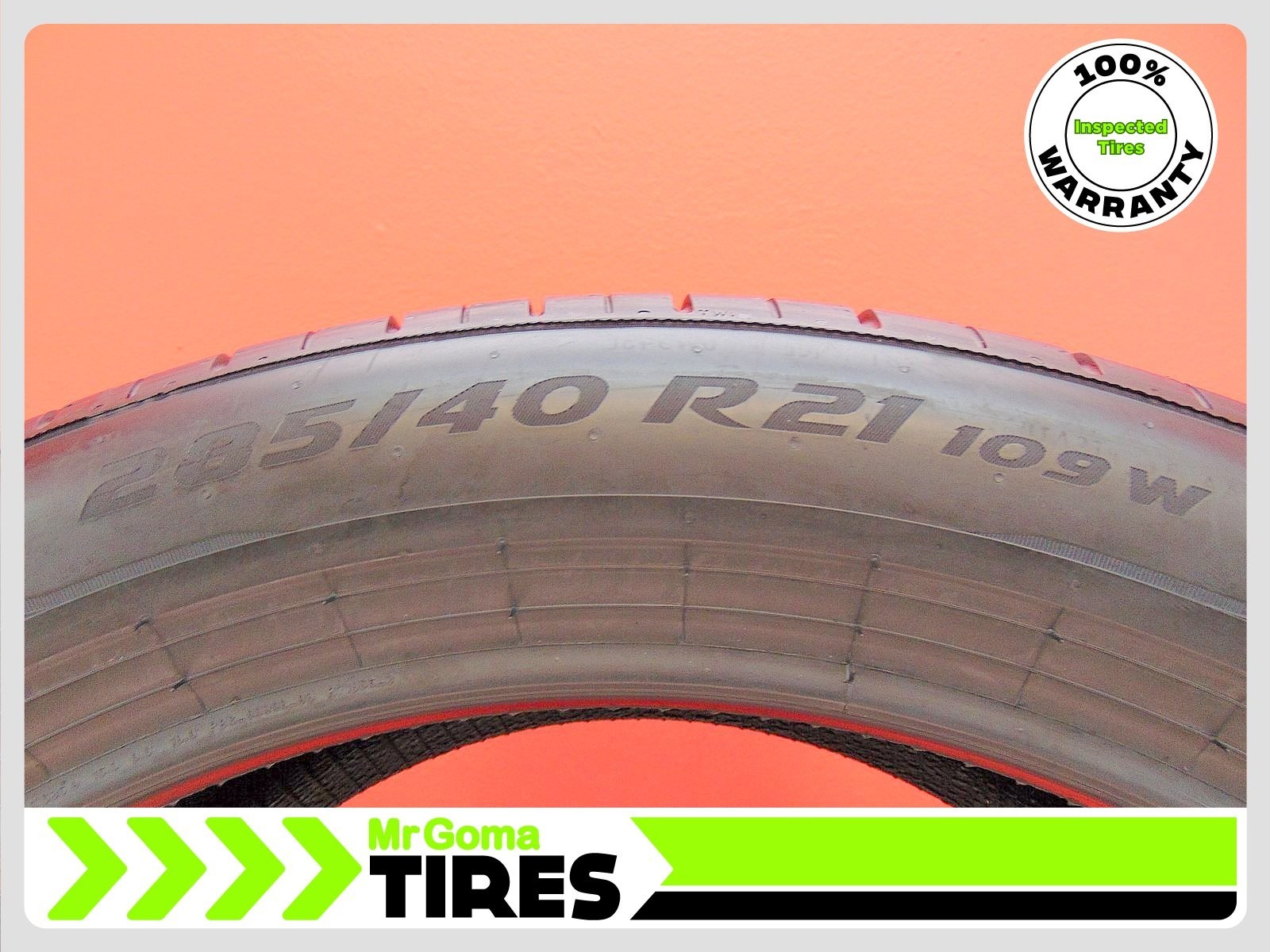 1 PIRELLI P ZERO TM RO ELECT XL 285/40R21 USED TIRE 8.0/32 TREAD 109W 2854021