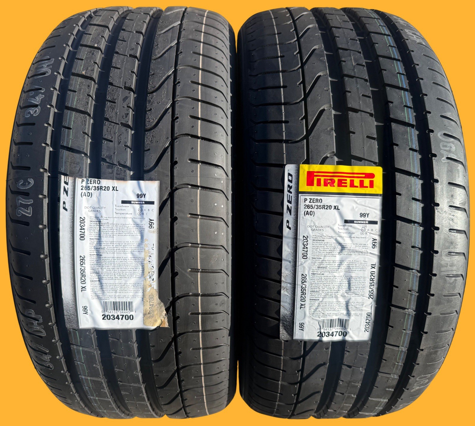 TWO BRAND NEW 265/35R20 99Y Pirelli P Zero Tires Like Michelin Pilot Sport 4S!