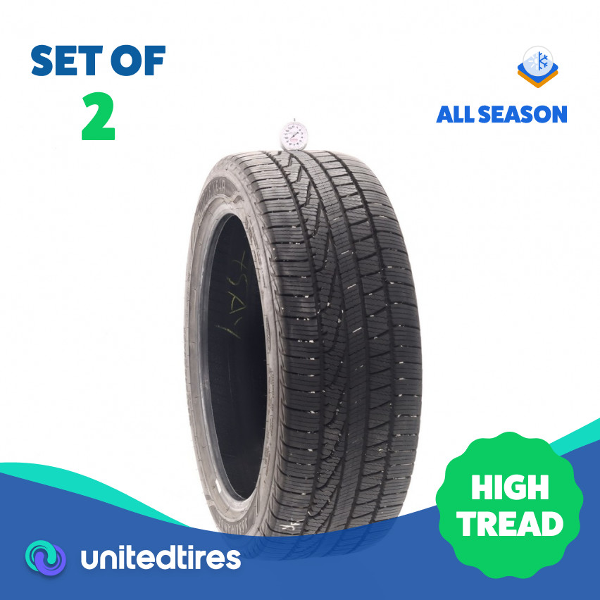Set of (2) Used 235/45R19 Goodyear Assurance WeatherReady 95V – 9/32