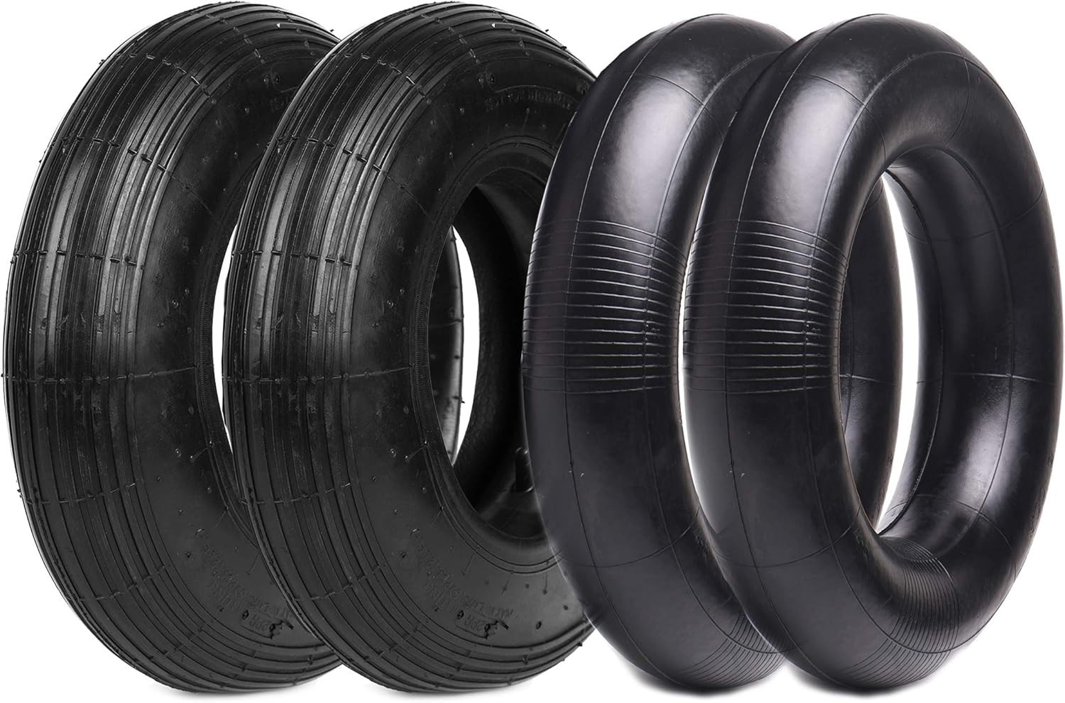 2-Set 4.80/4.00-8″ Tire & Inner Tube Set with 15.5″ Outer Diameter & 4.80″ Width