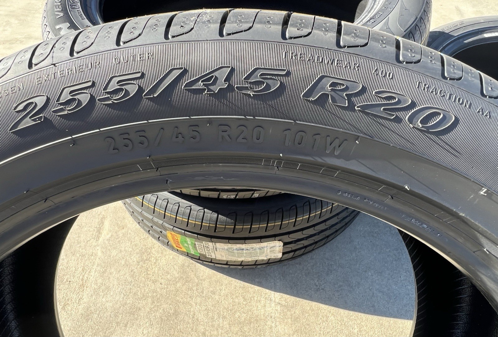 Set of FOUR BRAND NEW 255/45R20 101W Pirelli Scorpion Verde AO Audi Tires
