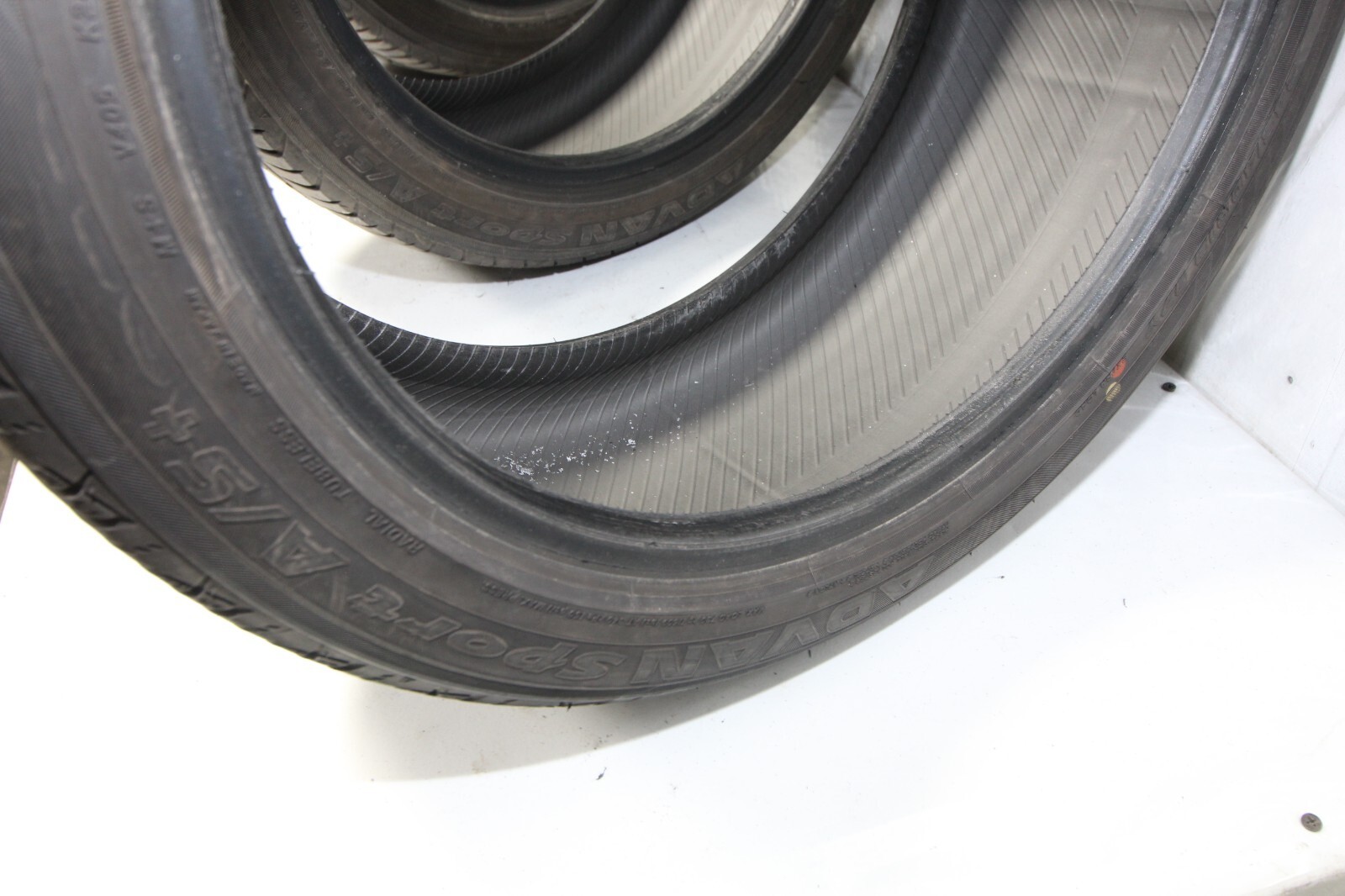 YOKOHAMA ADVAN SPORT AS+ 245/40R18 97Y DOT 34/21 9/32NDS TREAD REMAINING TIRES
