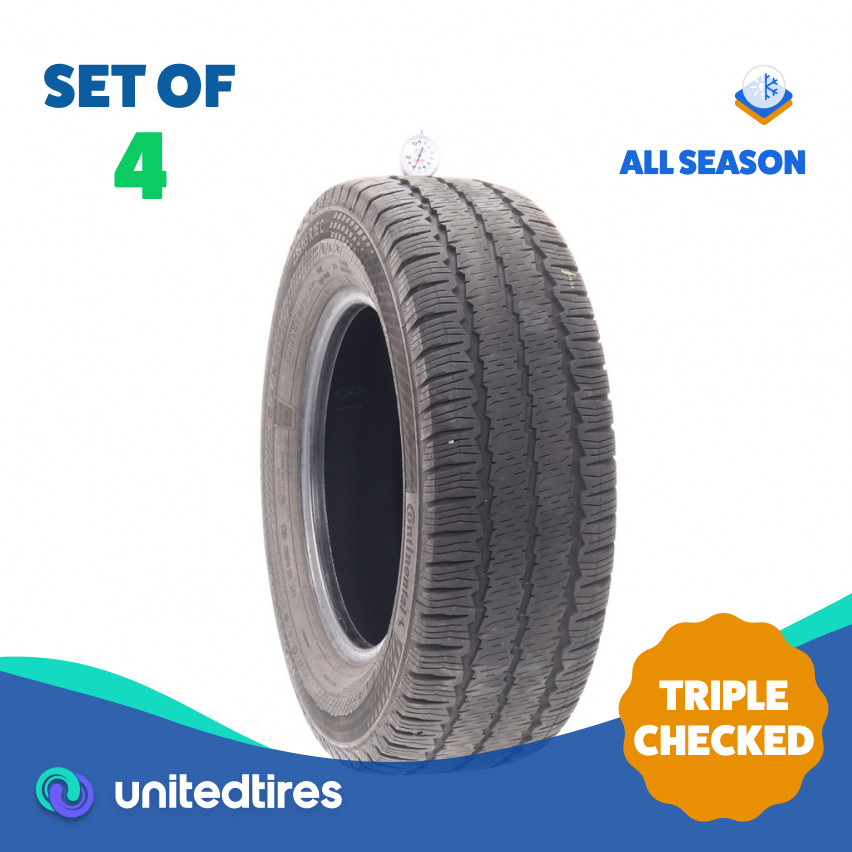 Set of (4) Used 235/65R16C Continental VanContact A/S 121/119R – 7.5-8.5/32