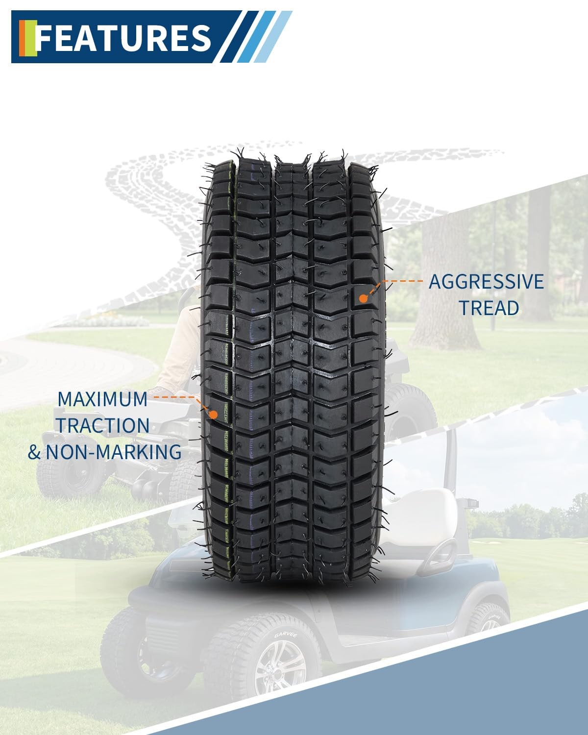 2pcs 9×3.50-4 Lawn Mower Tires 9×3.5-4 2PR Tubeless Lawn Mower Replacemen Tires