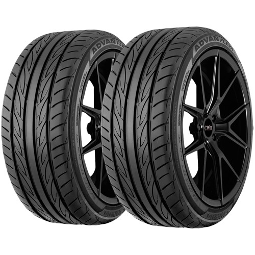(QTY 2) 235/40R17 Yokohama Advan Fleva V701 90W SL Black Wall Tires