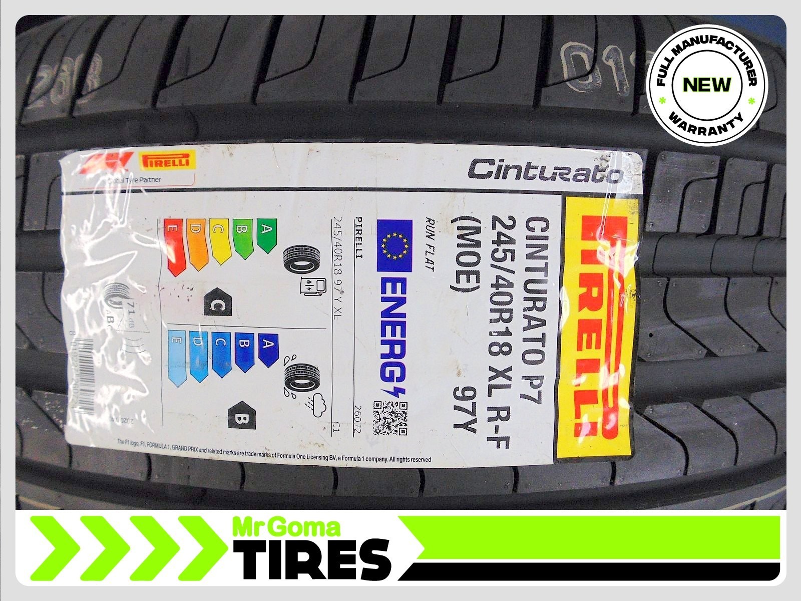 4 BRAND NEW PIRELLI CINTURATO P7 ECOIMPACT MOE RSC RFT 245/40R18 TIRES RUN FLAT