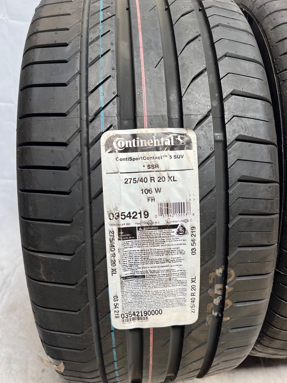 2 – NEW 275/40R20 XL (106W) Continental ContiSportContact 5 SUV SSR (*) – 7145