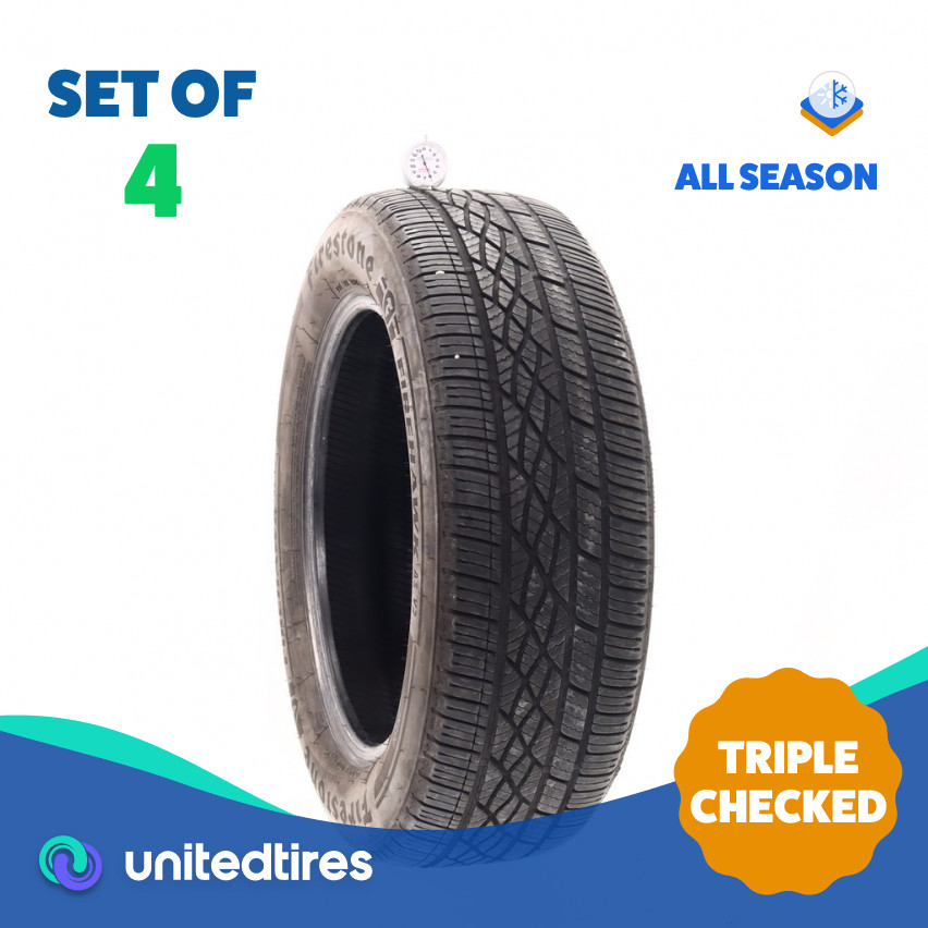 Set of (4) Used 225/60R18 Firestone Firehawk AS V2 100V – 6-7.5/32