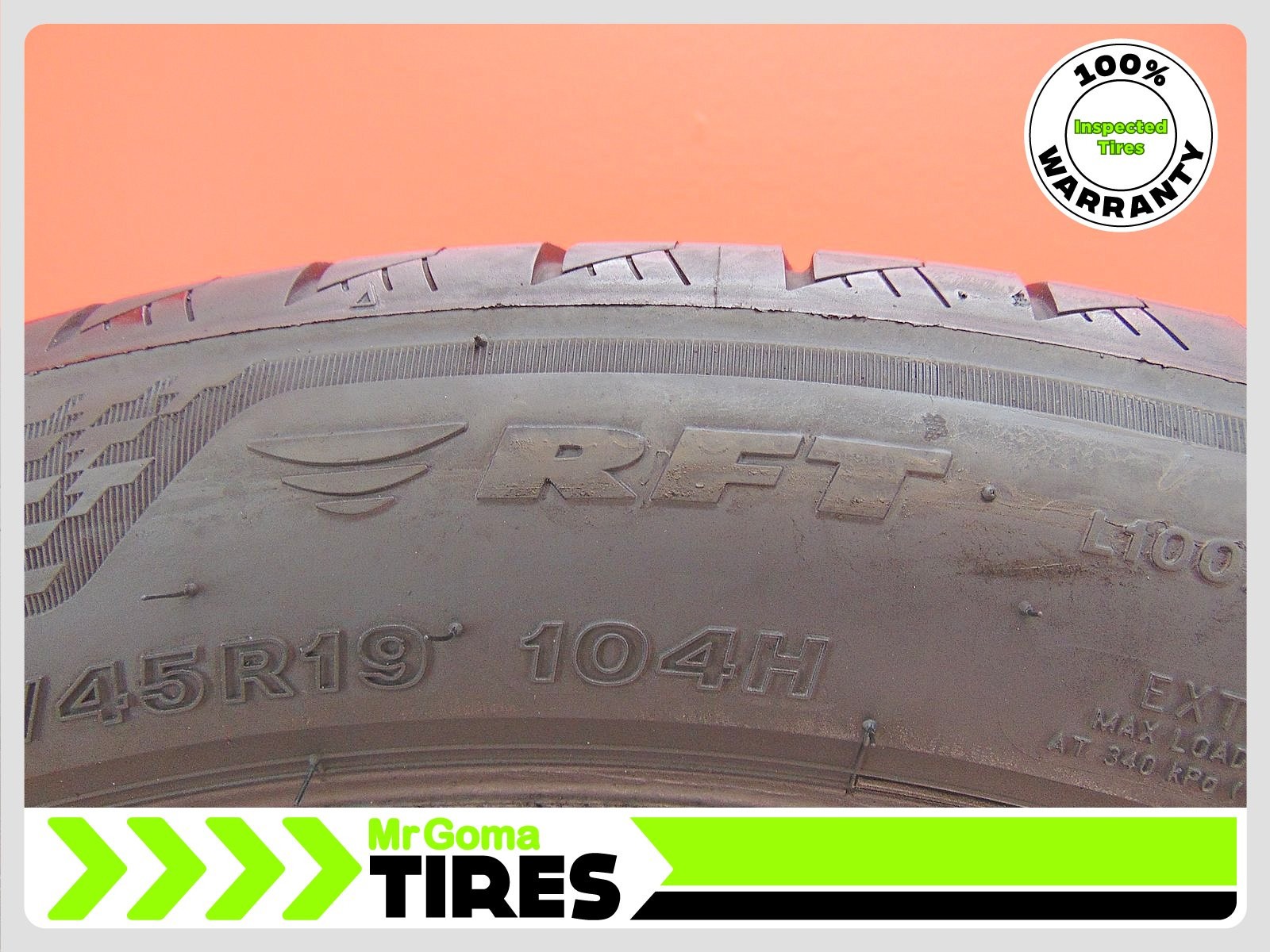 1 BRIDGESTONE TURANZA LS100 MOE RFT XL 255/45R19 USED TIRE 7.3/32 TREAD RUN FLAT