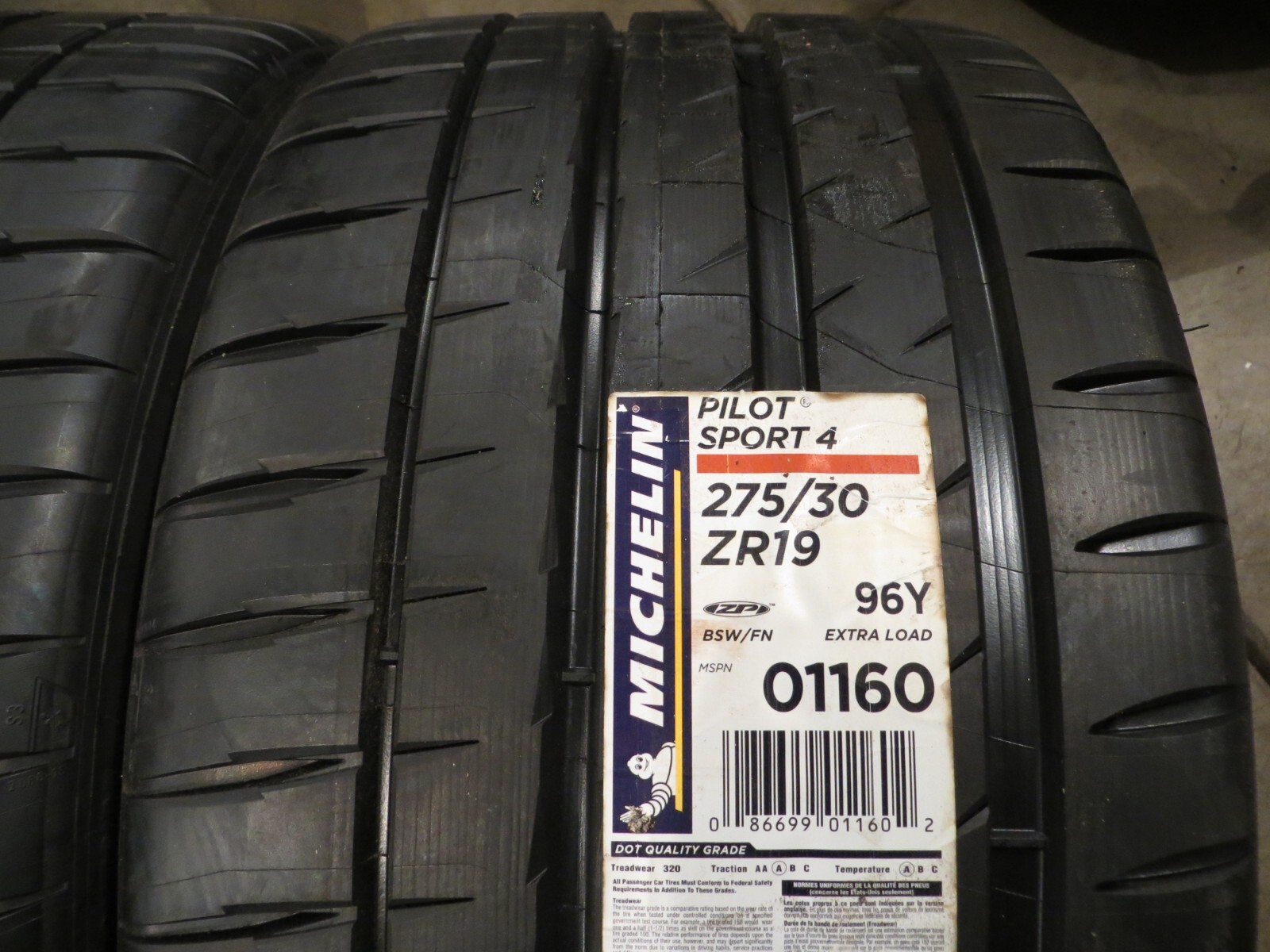 NEW 2 TWO MICHELIN PILOT SPORT 4 ZP 275/30ZR19 96Y XL FRANCE 275 30 19 2851