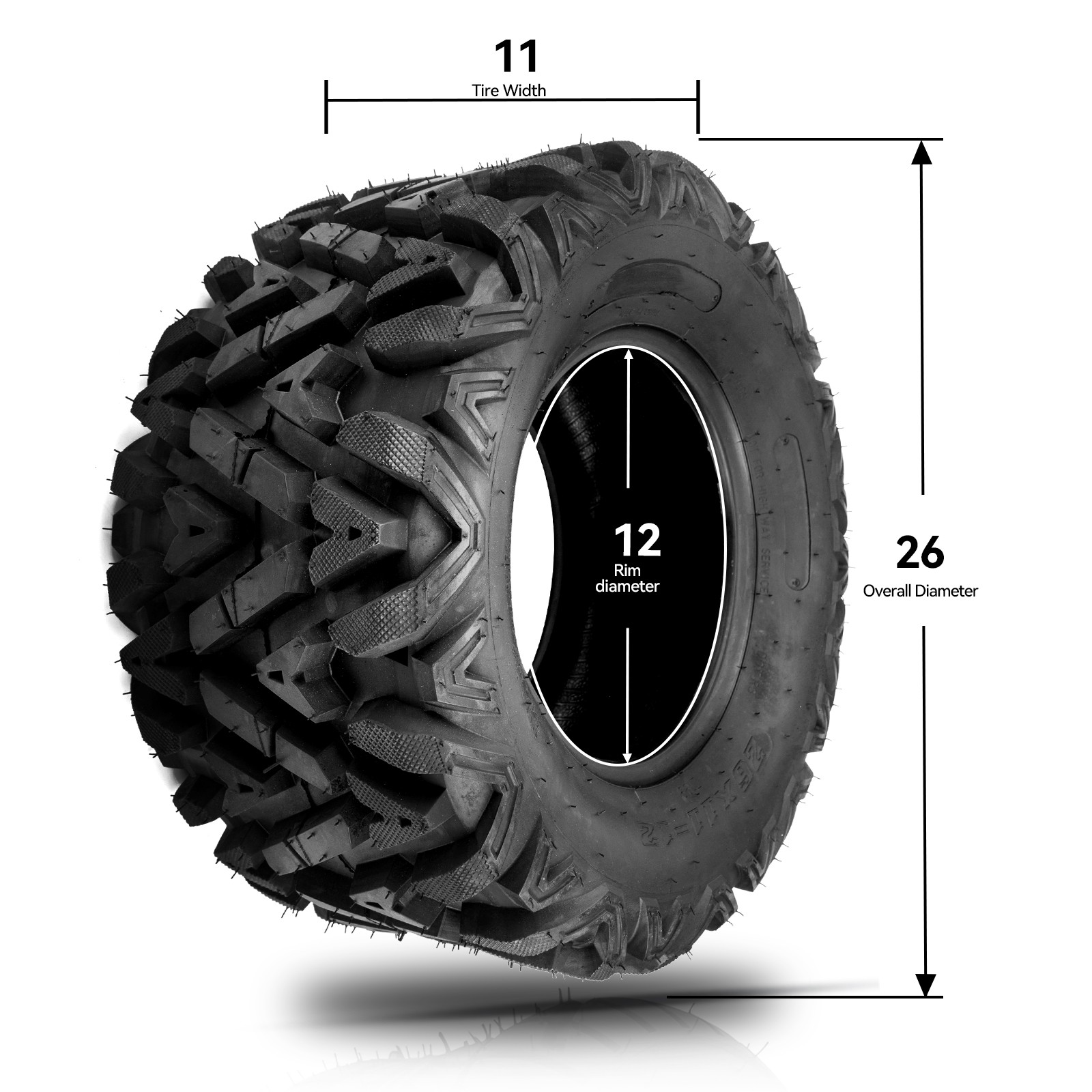 1Pc 26×11-12 ATV Tire 6ply All Terrain New