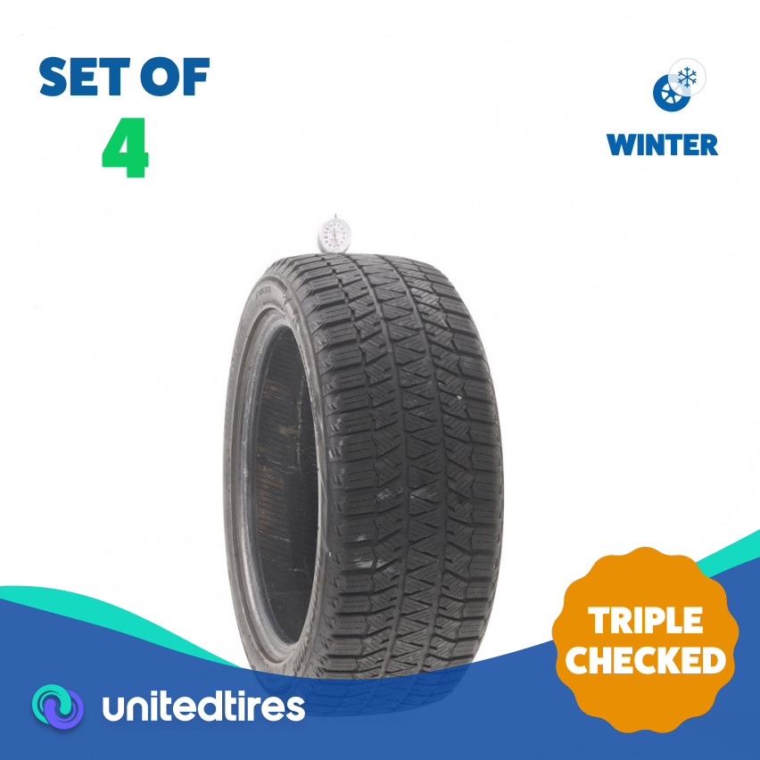 Set of (4) Used 215/50R17 Bridgestone Blizzak WS90 Studless 95H – 6.5-8.5/32