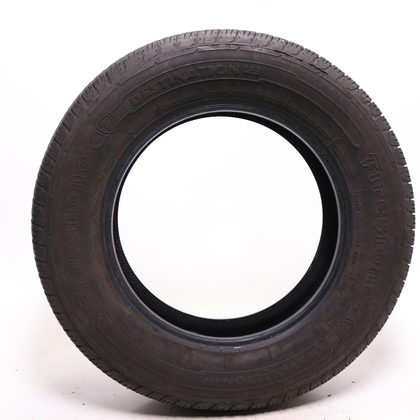 Set of 2 Used 205/70R16 Firestone Destination LE3 – 97H – 8.5/32