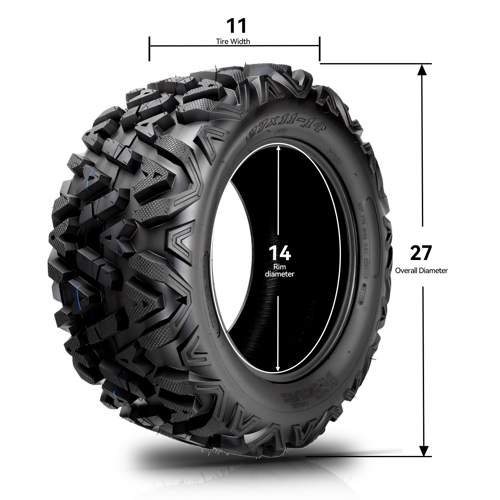 1pc 27×11-14 ATV Tire 6PLY All Terrain