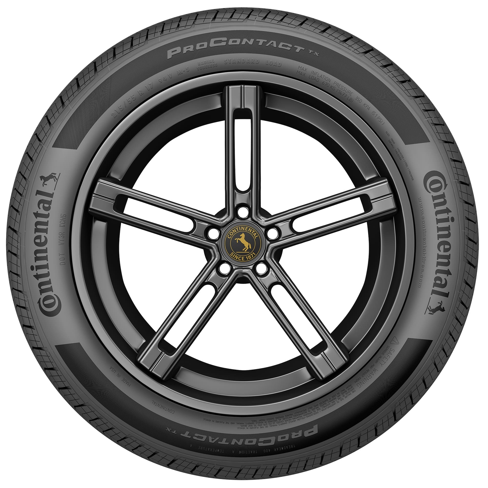 1 New Continental Procontact Tx – 165/65r15 Tires 1656515 165 65 15