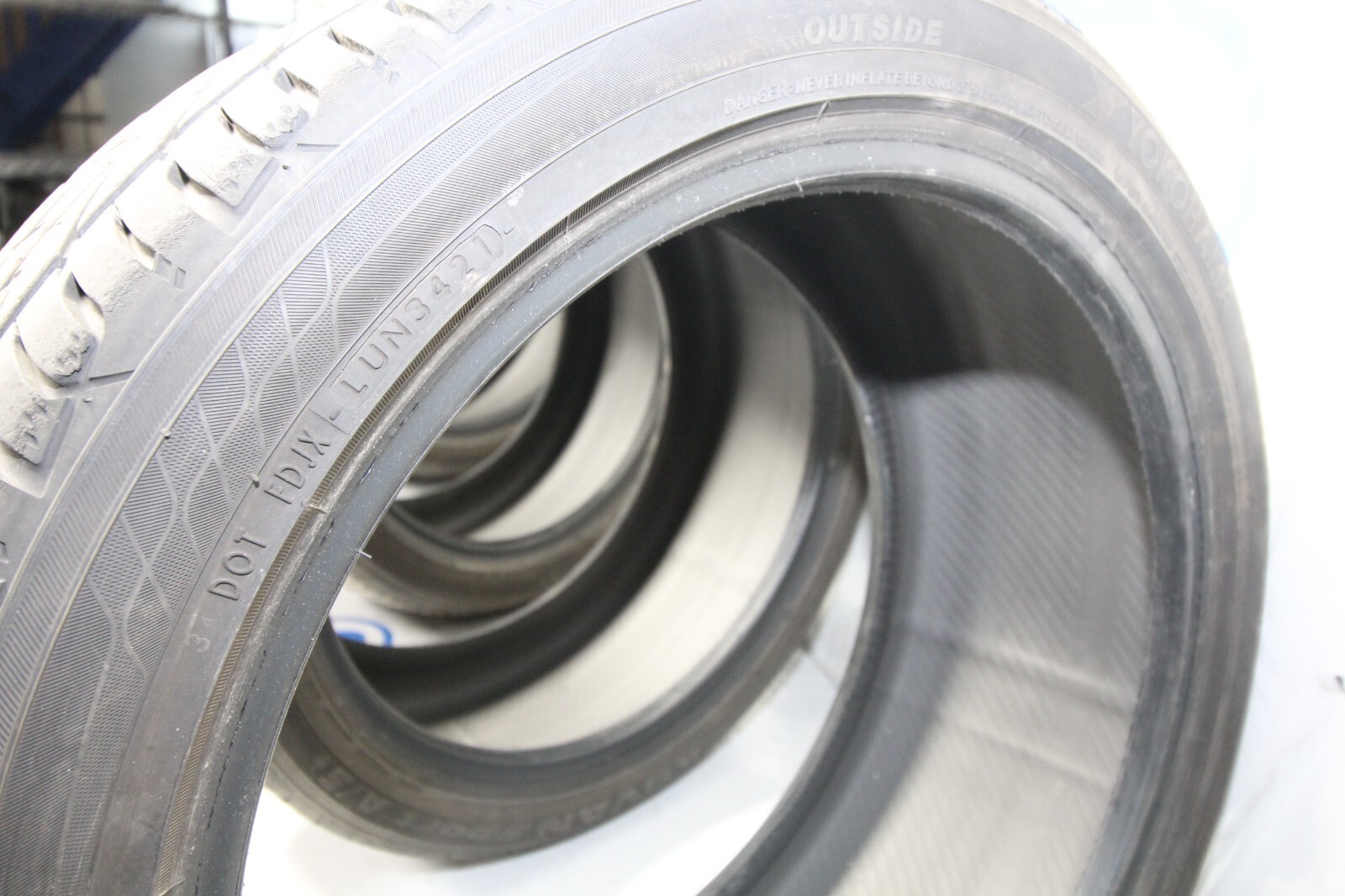 YOKOHAMA ADVAN SPORT AS+ 245/40R18 97Y DOT 34/21 9/32NDS TREAD REMAINING TIRES