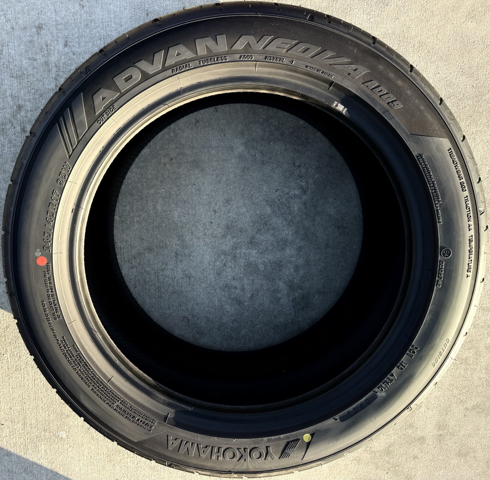 FOUR BRAND NEW 245/45R17 95W Yokohama ADVAN NEOVA AD09 Tires 2454517