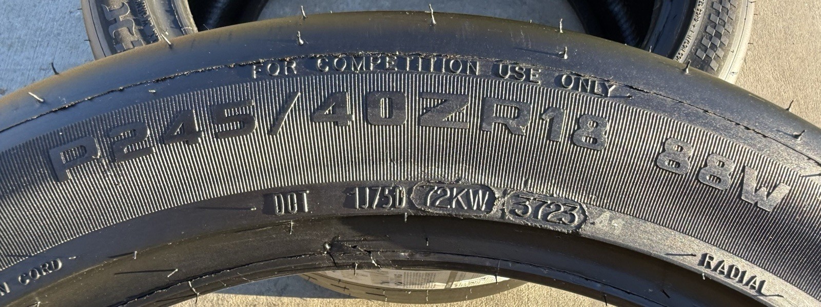 Set of TWO BRAND NEW 245/40ZR18 88W Hoosier R7 Racing Tires Slicks P245/40ZR18