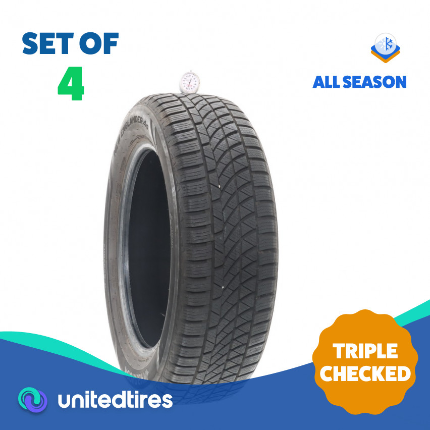Set of (4) Used 225/60R18 Hankook New Englander 4s 100H – 7.5-8.5/32
