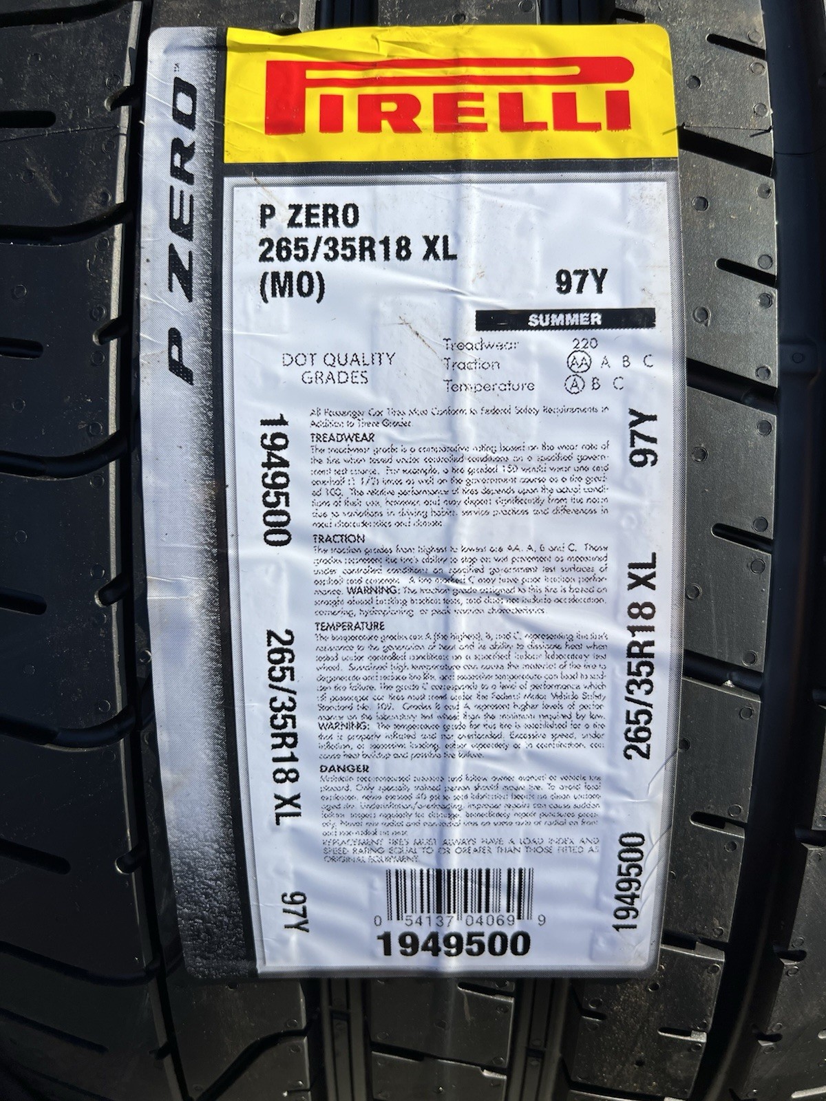 TWO BRAND NEW 265/35R18 97Y Pirelli P Zero Tires Like Michelin Pilot Sport 4S!