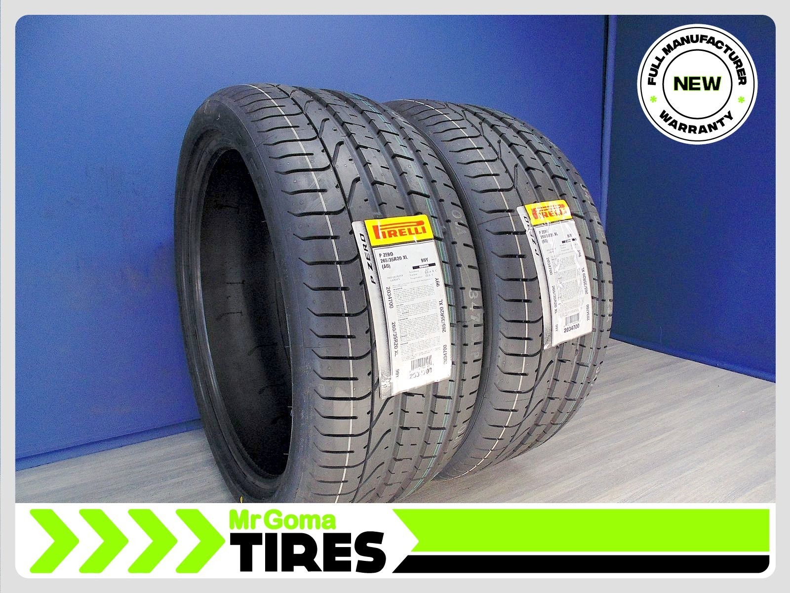2 BRAND NEW TIRES PIRELLI P ZERO TM AO XL 265/35R20 99Y 2653520